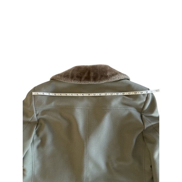 VTG London Fog Mens Coat Faux Fur Collar Beige Size 46 Regular Mid-Length READ - Picture 12 of 12